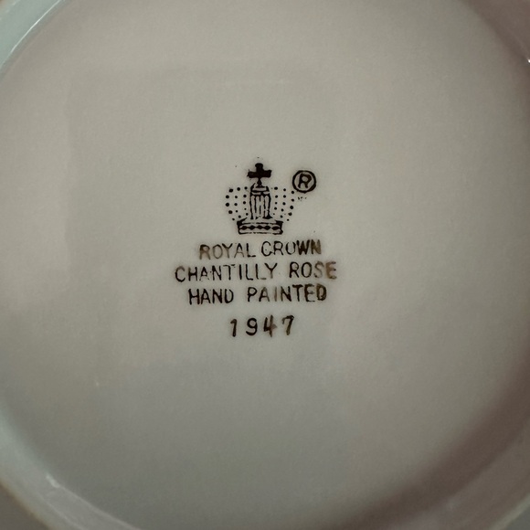 Porcelain Trivet or Plate - Royal Crown China - Chantilly Rose 6.25" - Picture 3 of 8